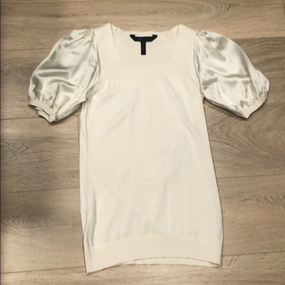 BCBG MAXAZRIA Puff Silk Sleve Sweater Size S